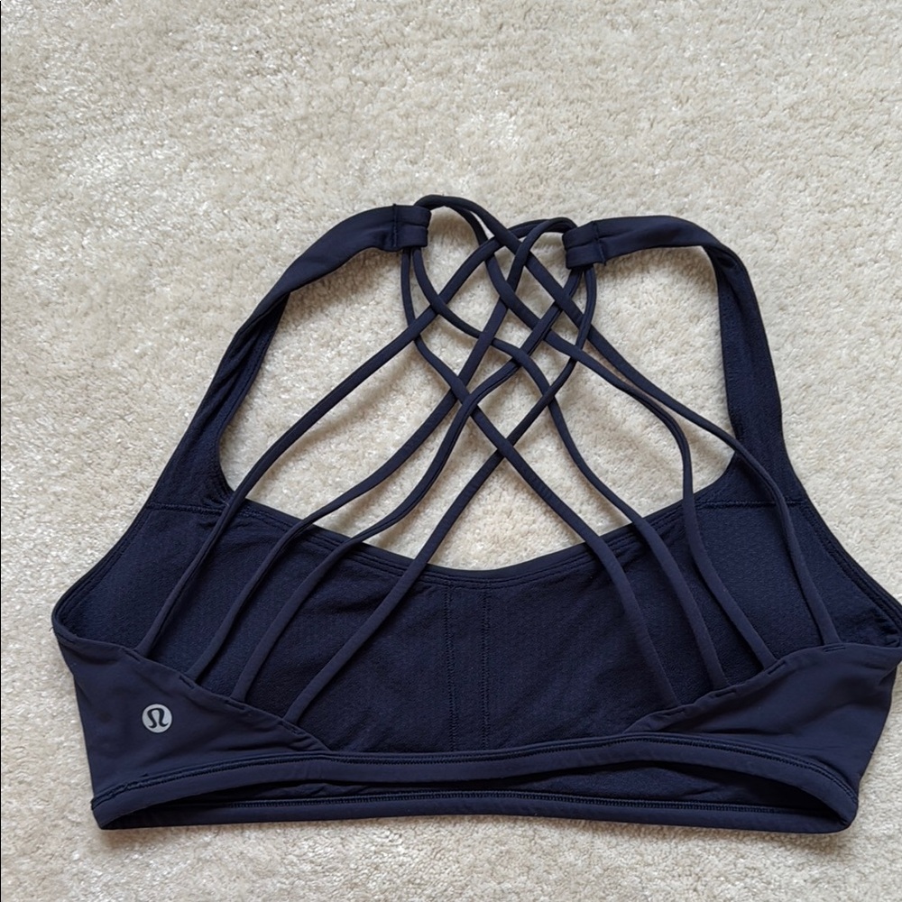 lululemon athletica Free to Be - Navy Blue Strappy Sports Bra 10